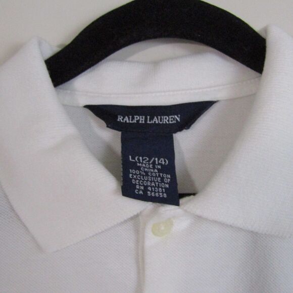 Ralph Lauren Girls Polo Dress 12/14 White Ruffles Preppy Old Money Pony Academia - Picture 7 of 13